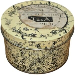 Carl Christians Oriental Fortune Imported Tea Tin from Brazil - Tin Only Vtg 5"